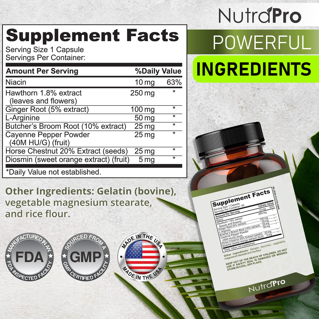 Best Blood Circulation Supplements and Vein Support-Blood Flow, Leg Circulation.