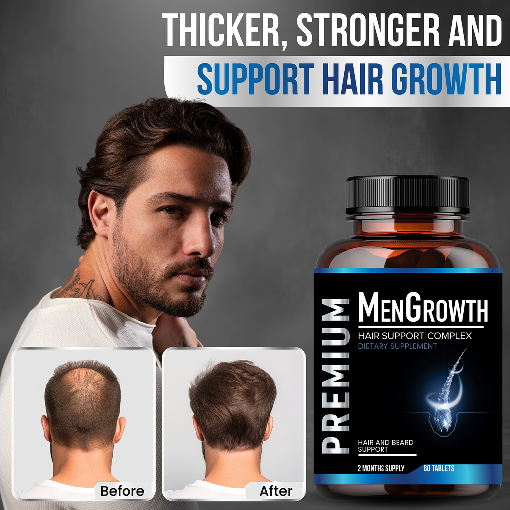 Mens Hair Growth-Hair Vitamins For Men. Anti Hair Loss Supplement, Regrow Hair & Beard