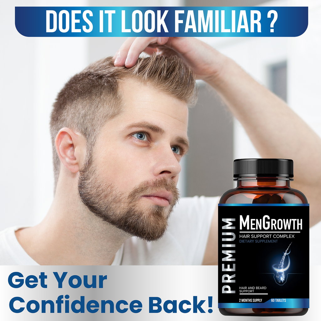 Mens Hair Growth-Hair Vitamins For Men. Anti Hair Loss Supplement, Regrow Hair & Beard