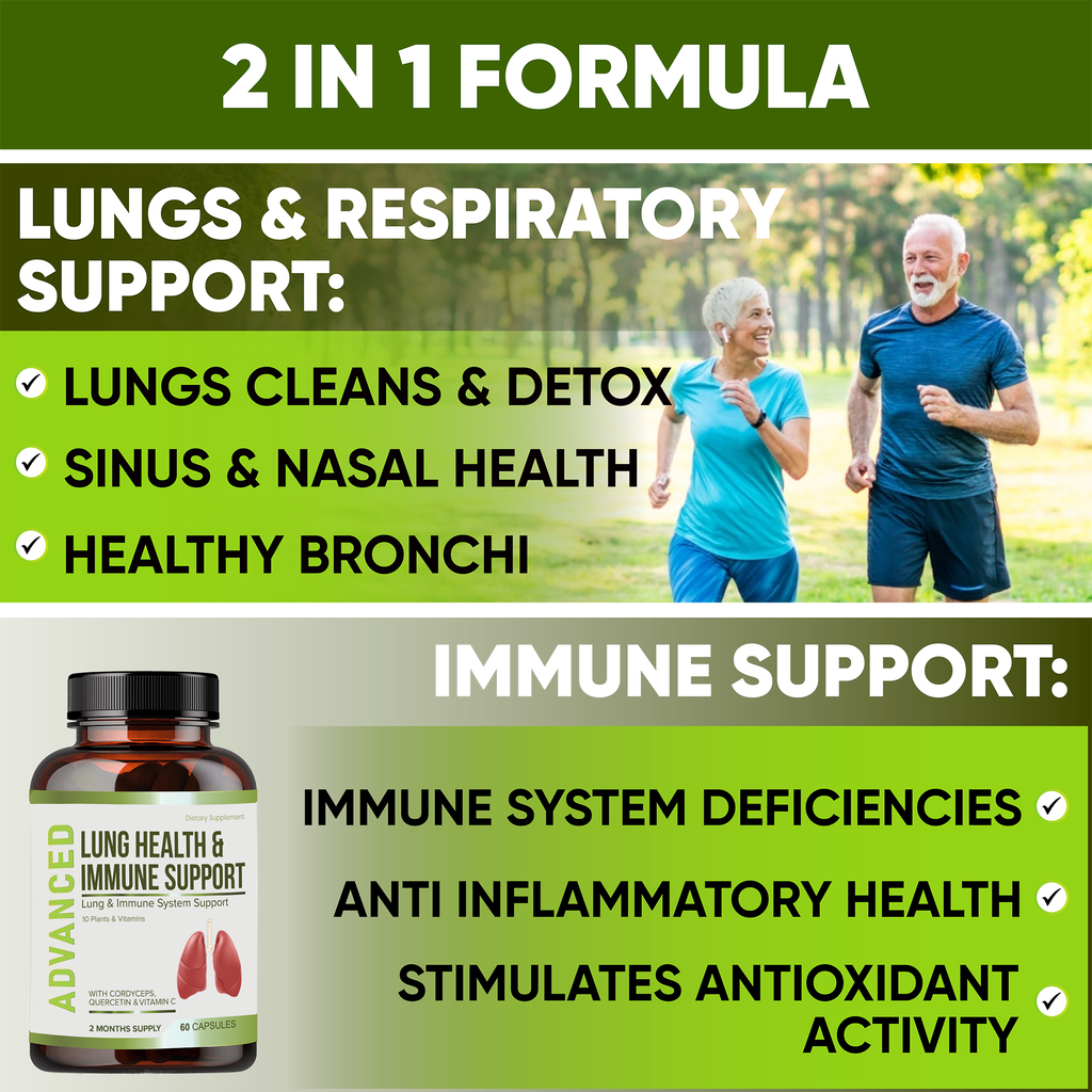 Lung Health & Immune Support Supplement - Lung Cleanse and Detox With Immunity Vitamins For Better Lungs & Immune Defense