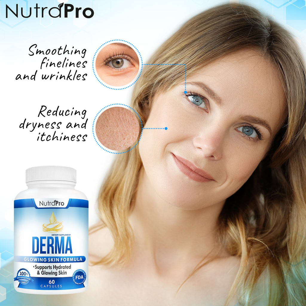 Derma Skin Supplement for Healthy, Hydrated, Glowing Skin - Dermal Repair Complex With Phytoceramides & Alpha Lipoic Acid