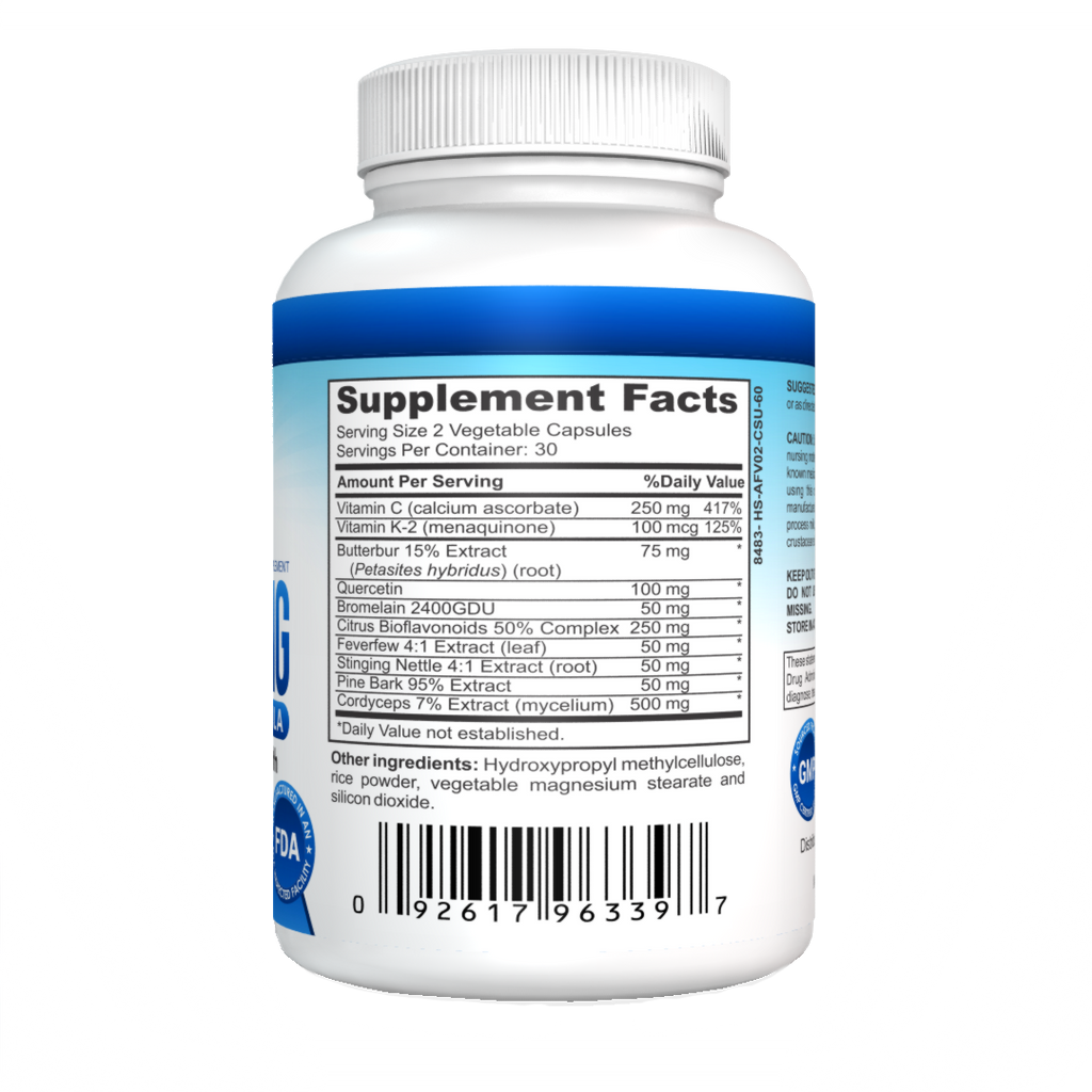 Lung Health & Detox. Supports Respiratory Health. 60 Capsule - Made in GMP Certified Facility.