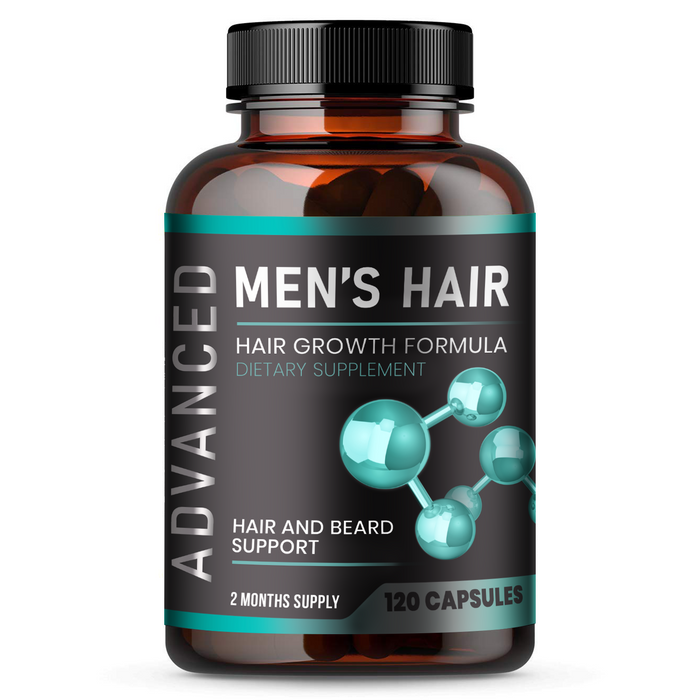 Hair Growth Vitamins For Men - Hair & Beard Growth Supplement For Volumize, Thicker Hair. 120 Caps