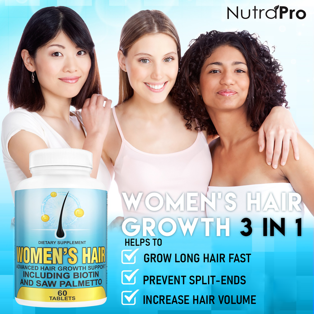 Women's Hair Growth Vitamins | Includes Biotin & Saw Palmetto