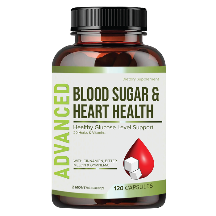 Heart Health Blood Sugar Support Supplement - Blood Glucose Control With Cinnamon, Bitter Melon & Gymnema. Blood Sugar Formula Pills For Sugar Balance And Healthy Heart -2 Months Supply (120 Capsules)