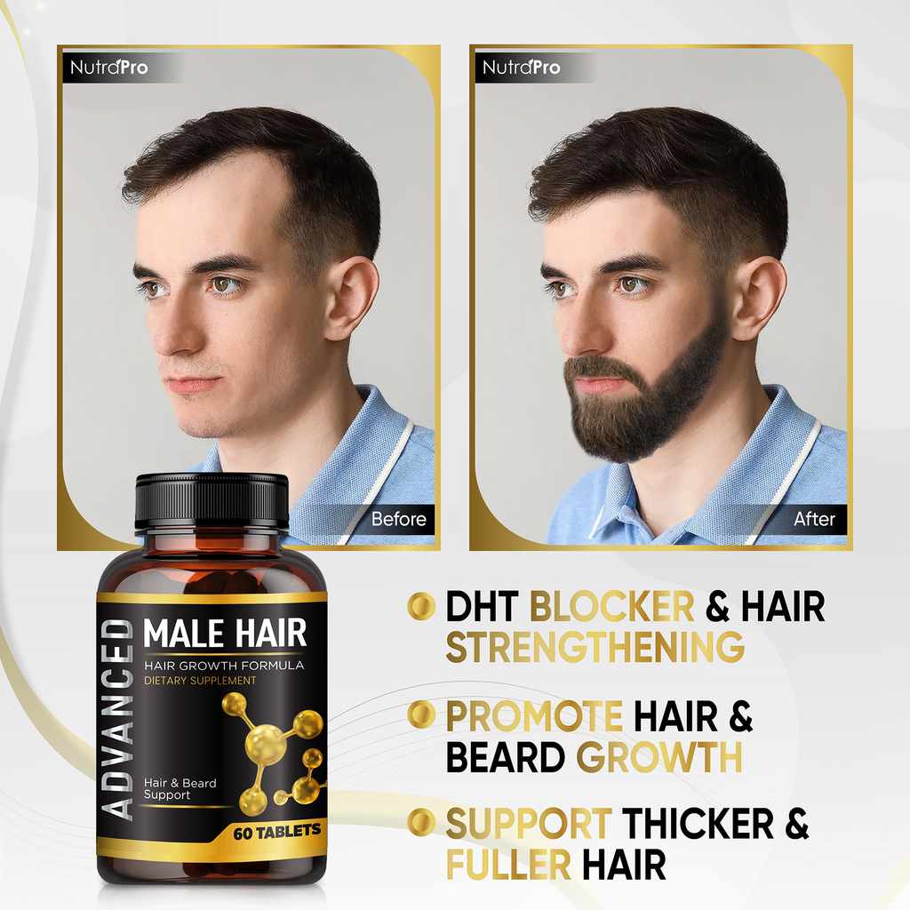 Hair Growth Vitamins For Men-Hair Vitamins Pills & DHT Blocker For Men