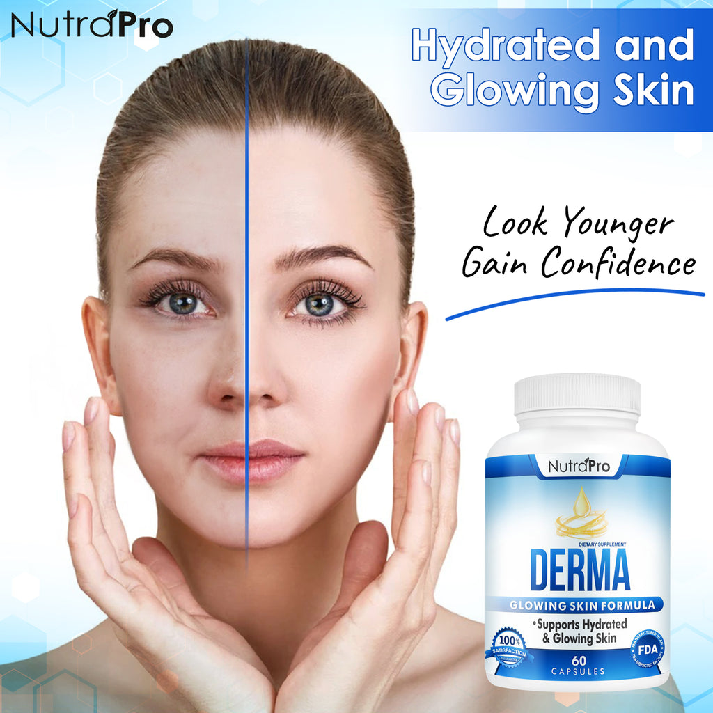 Derma Skin Supplement for Healthy, Hydrated, Glowing Skin - Dermal Repair Complex With Phytoceramides & Alpha Lipoic Acid